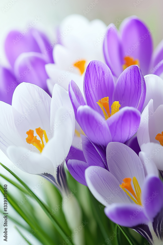 Fototapeta premium Delicate crocus flowers.