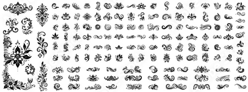 ornamental vintage flourishes and decorative swirl elements collection