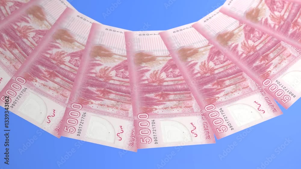 Illuminated Looping Design 5000 Peso Curency of Chile