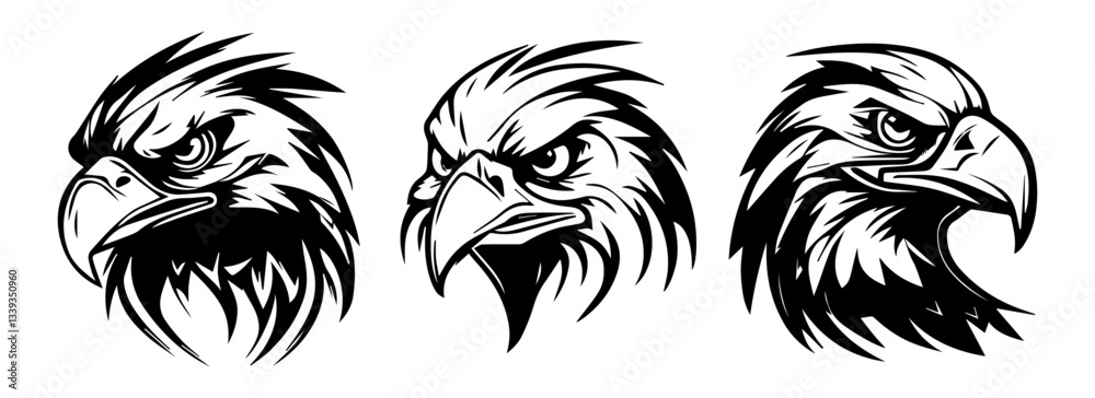 agle head black vector outline drawing laser cutting engraving agle head black vector outline drawing laser cutting engraving