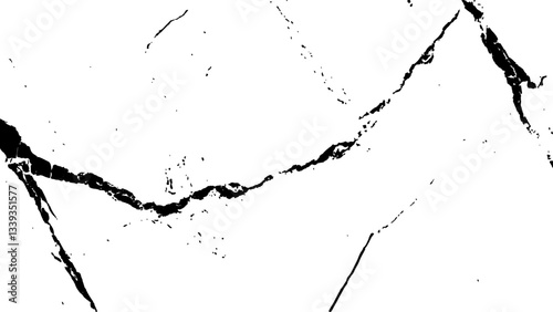 crack concrete white wall or Cement wall background, grunge wall texture with crack. Abstract fracture design. Crack texture lines isolated on white background.	