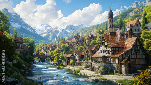 mountain village in the alps