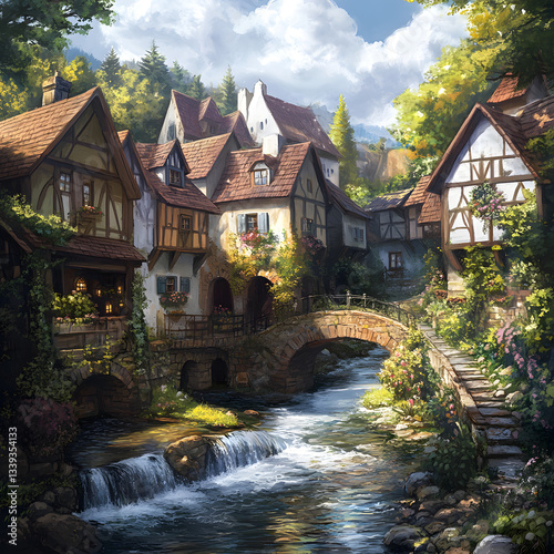 old houses in the river