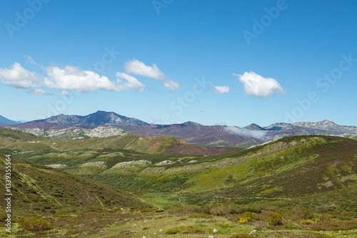Beautiful nature landscape of Somiedo Natural Park in spring
