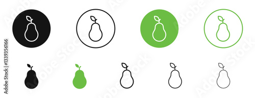Avocado icons in black and green colors. vector pack