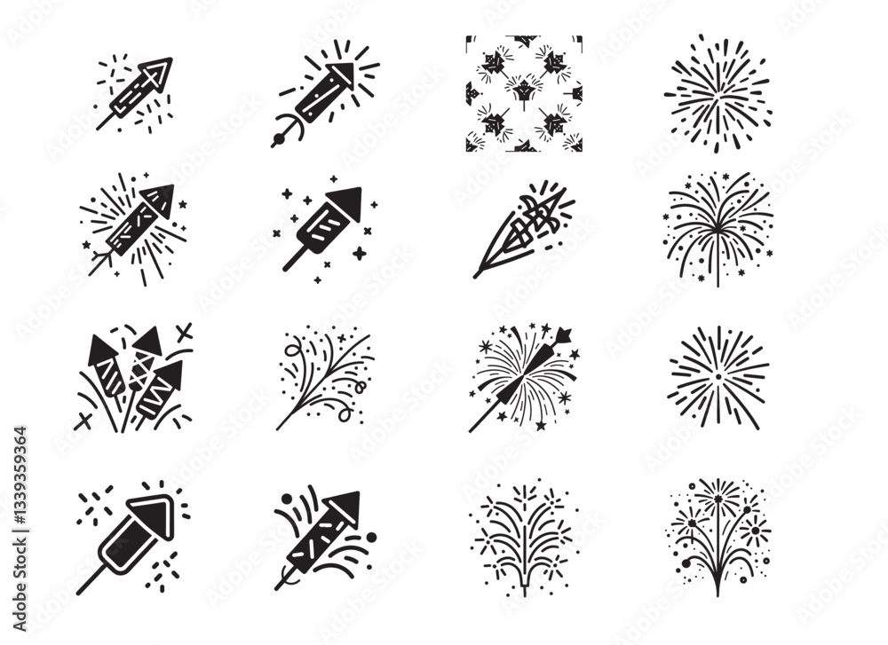 Fototapeta premium Versatile Fireworks Vector Artwork for Commercial Projects