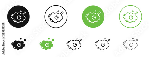 Foam icons in black and green colors. vector pack