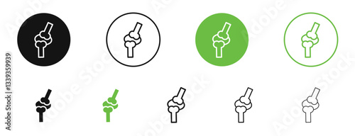 Joint icons in black and green colors. vector pack