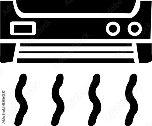 ac glyph icon, cooling, sleep