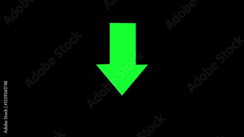 abstract directional arrow icon or swipe down arrow signal animation 4k.