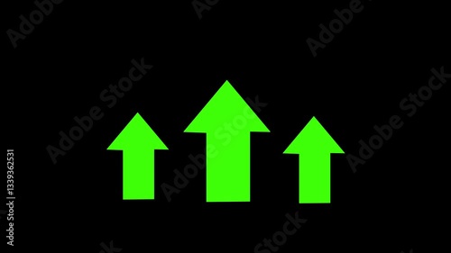 3 Up arrow animation on the Point out animation black background