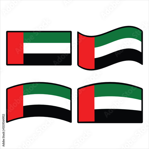 United Emirates flag wave vector illustration modern simple design