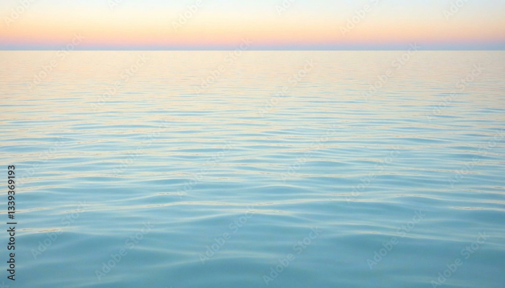 Obraz premium Turquoise Water Reflecting Pale Blue Sky at Dawn
