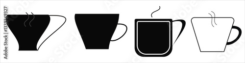 A beautiful vector coffee mug set