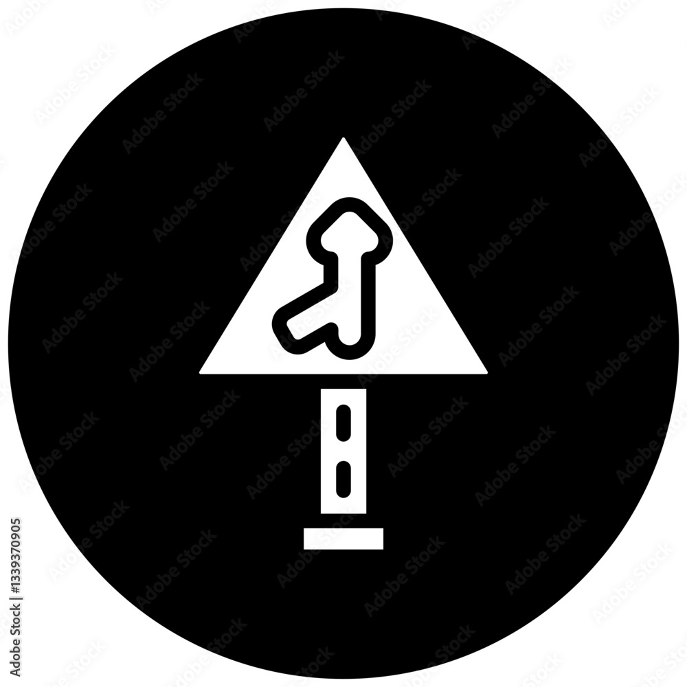 Vector Design Merging Road Icon Style Vector Design Merging Road Icon Style