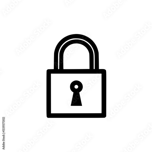 A minimalist icon of a padlock symbolizing security and protection The simple and design conveys safety and confidentiality
