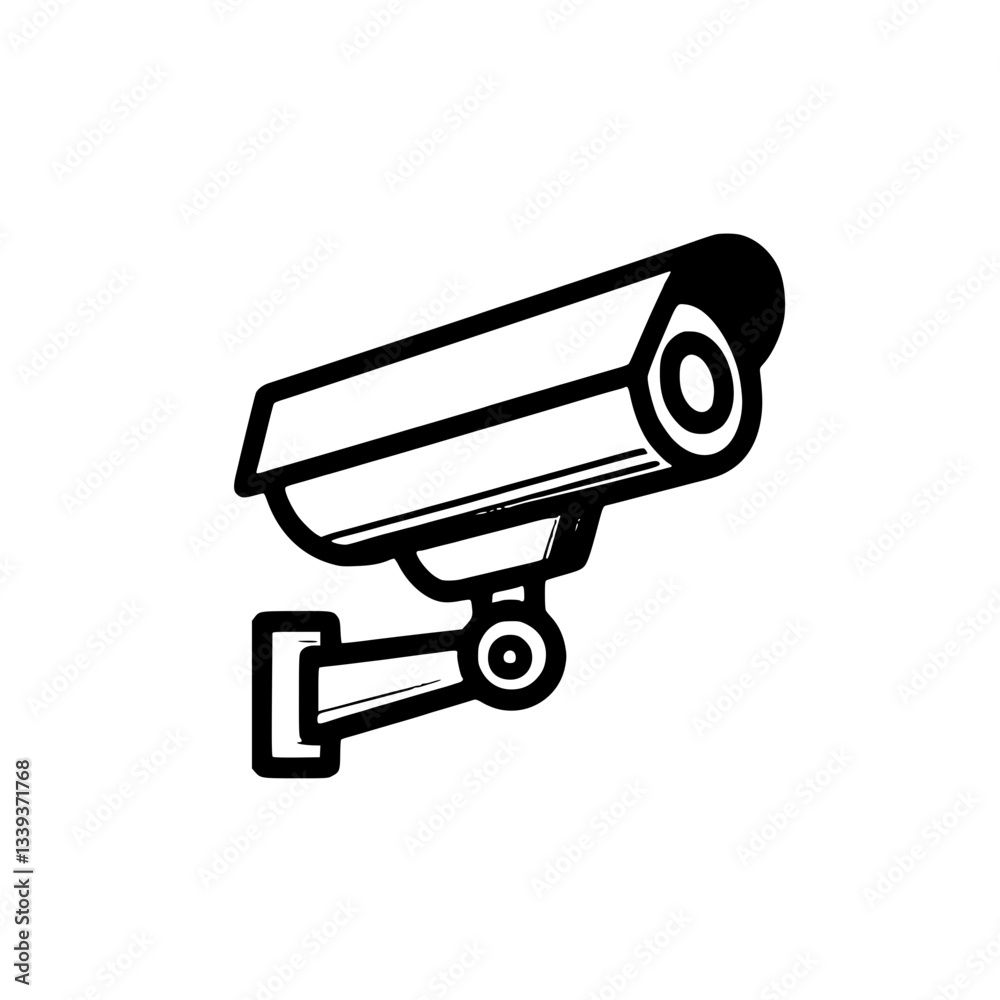 Security Camera: A and illustration of a surveillance camera designed for safety and monitoring in public or private spaces Keep areas secure! Security Camera: A and illustration of a surveillance camera designed for safety and monitoring in public or private spaces Keep areas secure!