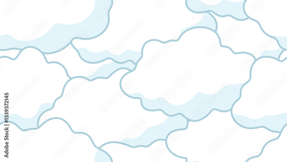 Seamless pattern filled with vector clouds Seamless pattern filled with vector clouds