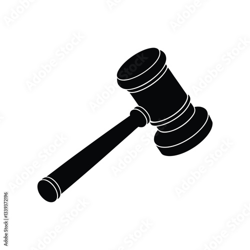 gavel render silhouette vector illustration