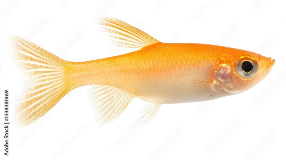 Golden Fish: A Stunning Close-Up of a Bright Orange Celestial Pearl Danio Golden Fish: A Stunning Close-Up of a Bright Orange Celestial Pearl Danio