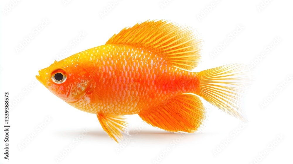 Fototapeta premium Vibrant Orange Tropical Fish: A Close-Up Study