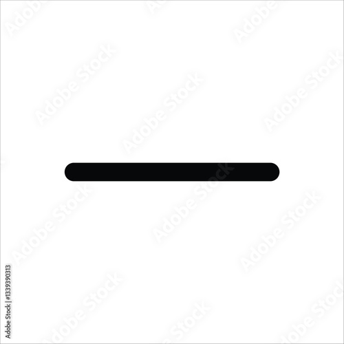 A simple minus icon, representing subtracting, deleting, or decreasing.