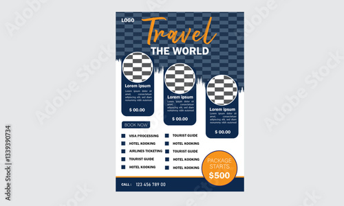 corporate minimal travel business flyer design template 