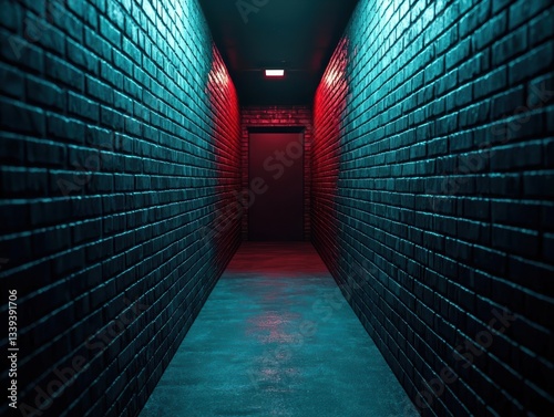 Dark alleyway meeting where insiders exchange secret climate documents, thriller movie aesthetic photo