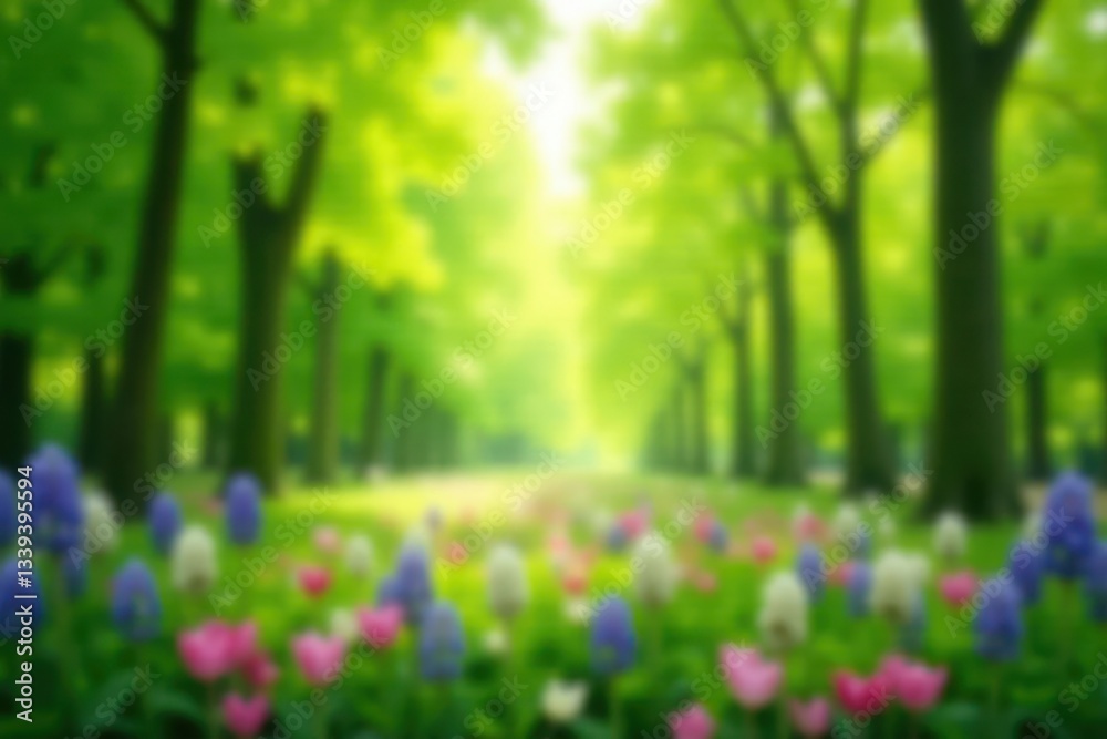 Obraz premium Abstract blurred nature scene, perfect for design overlays, graphic, screen, digital