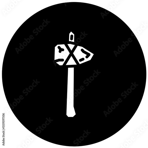 Vector Design Stone Axe Icon Style