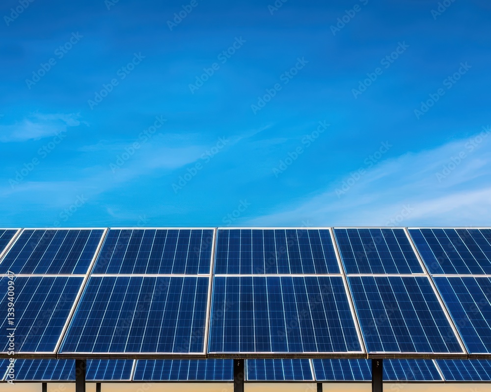 Negative space composition of a solar panel absorbing sunlight, conceptual minimalism Negative space composition of a solar panel absorbing sunlight, conceptual minimalism