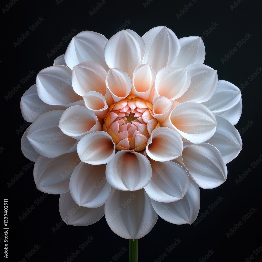 Fototapeta premium A close up of a white flower with a black background