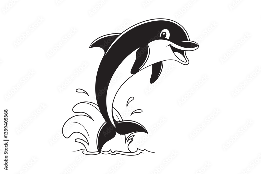Naklejka premium Dolphin silhouette vector illustration