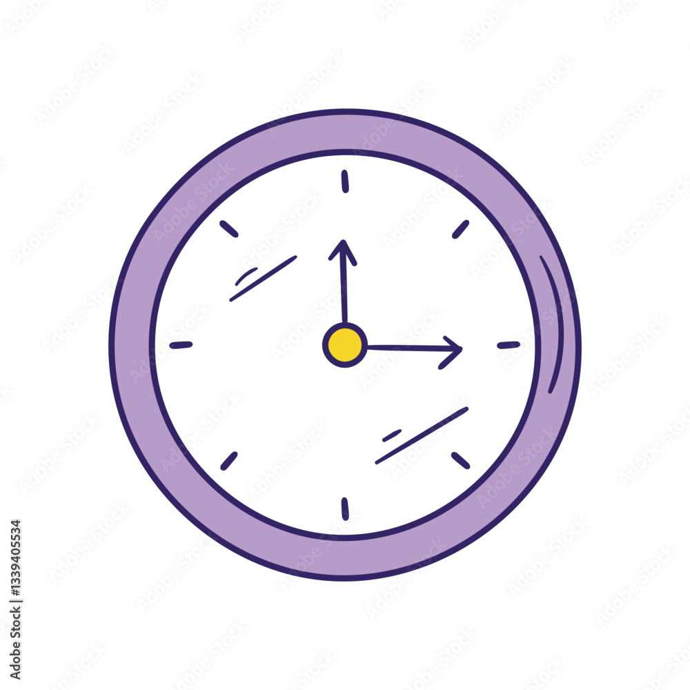 Time color line doodle icon with white background vector stock illustration Time color line doodle icon with white background vector stock illustration