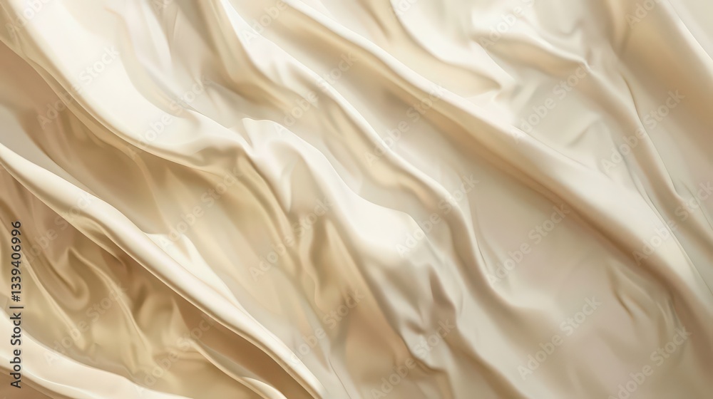 Fototapeta premium Wrinkled beige kraft paper texture banner background with subtle shadows and a soft, vintage vibe.