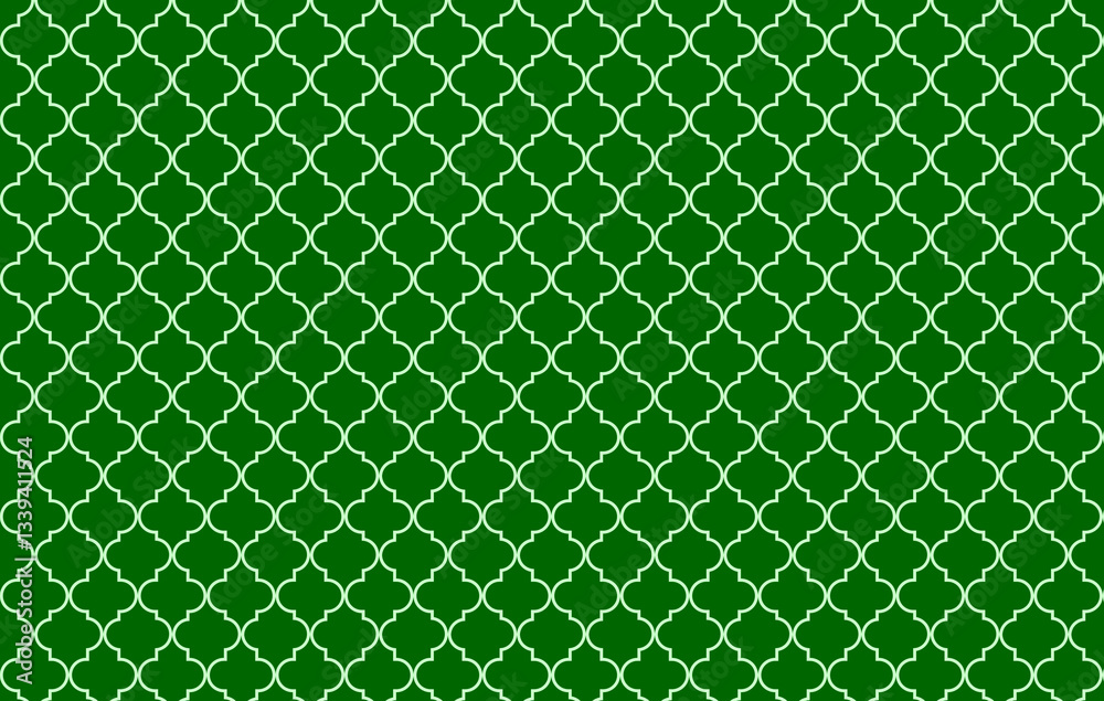 Moroccan pattern on green background Moroccan pattern on green background