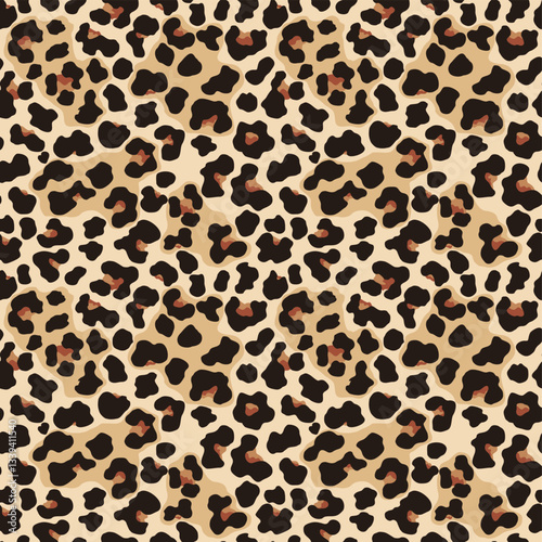 
leopard design seamless print, stylish pattern with spots, vector illustration
