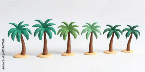 Summer icon watercolor palms tropical paradise illustration artistic bright nature vibes