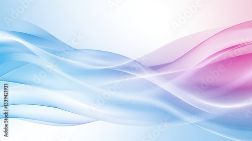Soothing abstract background with soft pastel colors, calming waves, and gentle gradients to symbolize peace of mind. Copy space.