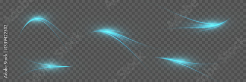 Glowing motion line. Glowing speed lines. Light effect. Vector illustration. EPS 10.