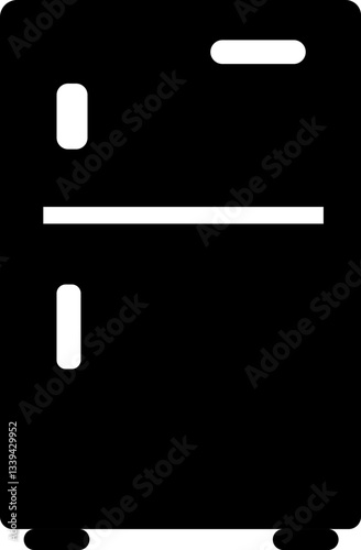 vector illustration of refrigerator silhouette, water, water