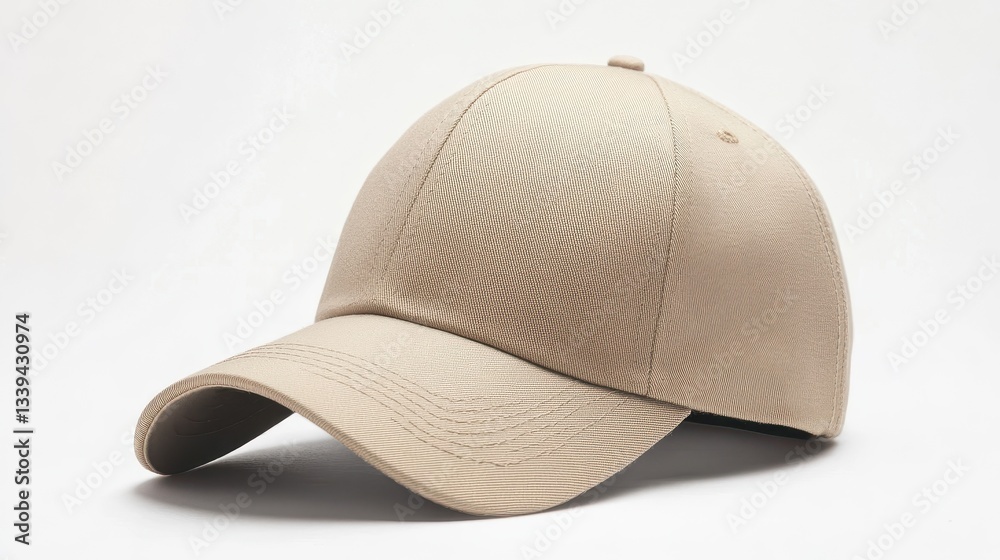 Fototapeta premium Classic Beige Baseball Cap Mockup for Design Use