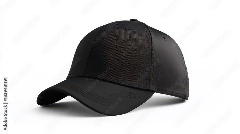 Fototapeta premium Classic Black Baseball Cap Mockup for Design Reference
