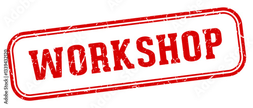 workshop stamp. workshop rectangular stamp on white background