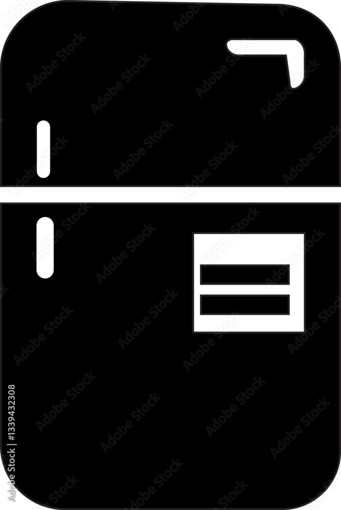 vector illustration of refrigerator silhouette, water, water