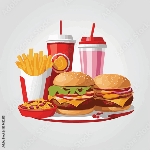 fastfood, fast, snack, food, meal, delicious, background, lunch, dinner, fat, american, burger, unhealthy, restaurant, meat, isolated, junk, menu, cheeseburger, tasty, set, hamburger, sandwich, cuisin