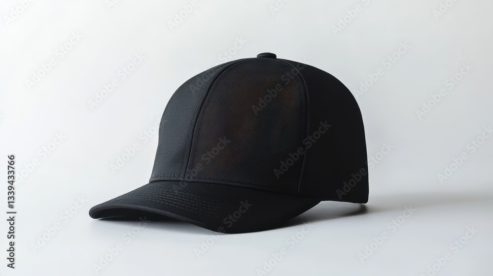 Fototapeta premium Minimal Black Baseball Cap for Outdoor Fashion