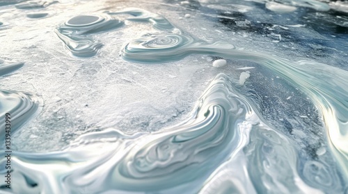 Intricate frost patterns on glass, dynamic icy fractals in pale blue tones, cold and detailed Hyperquality illustration
