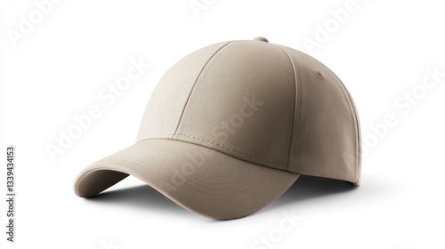 Minimalist Beige Baseball Cap on Flat Surface photo