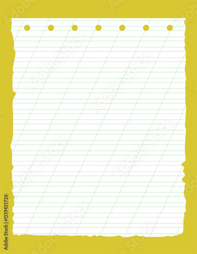 Graph paper. Printable lined grid paper with color horisontal, diagonal lines. Geometric pattern for school, oblique notebook. Realistic lined paper blank size Letter. Exercise page for calligraphy.